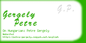 gergely petre business card